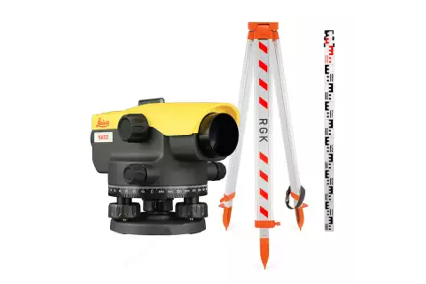 Комплект оптический нивелир Leica NA 332 штатив рейка - 3 в 1 с поверкой