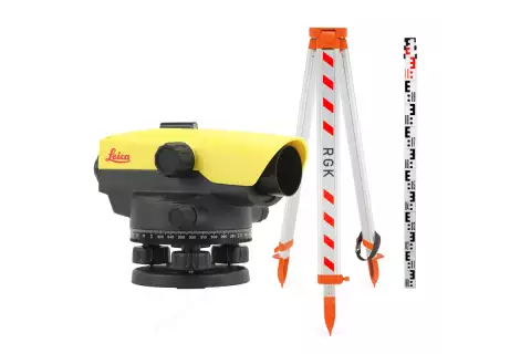 Комплект оптический нивелир Leica NA 520 штатив рейка - 3 в 1 с поверкой