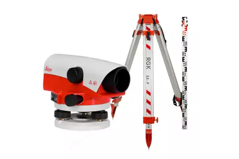 Комплект оптический нивелир Leica NA 724 штатив рейка - 3 в 1 с поверкой