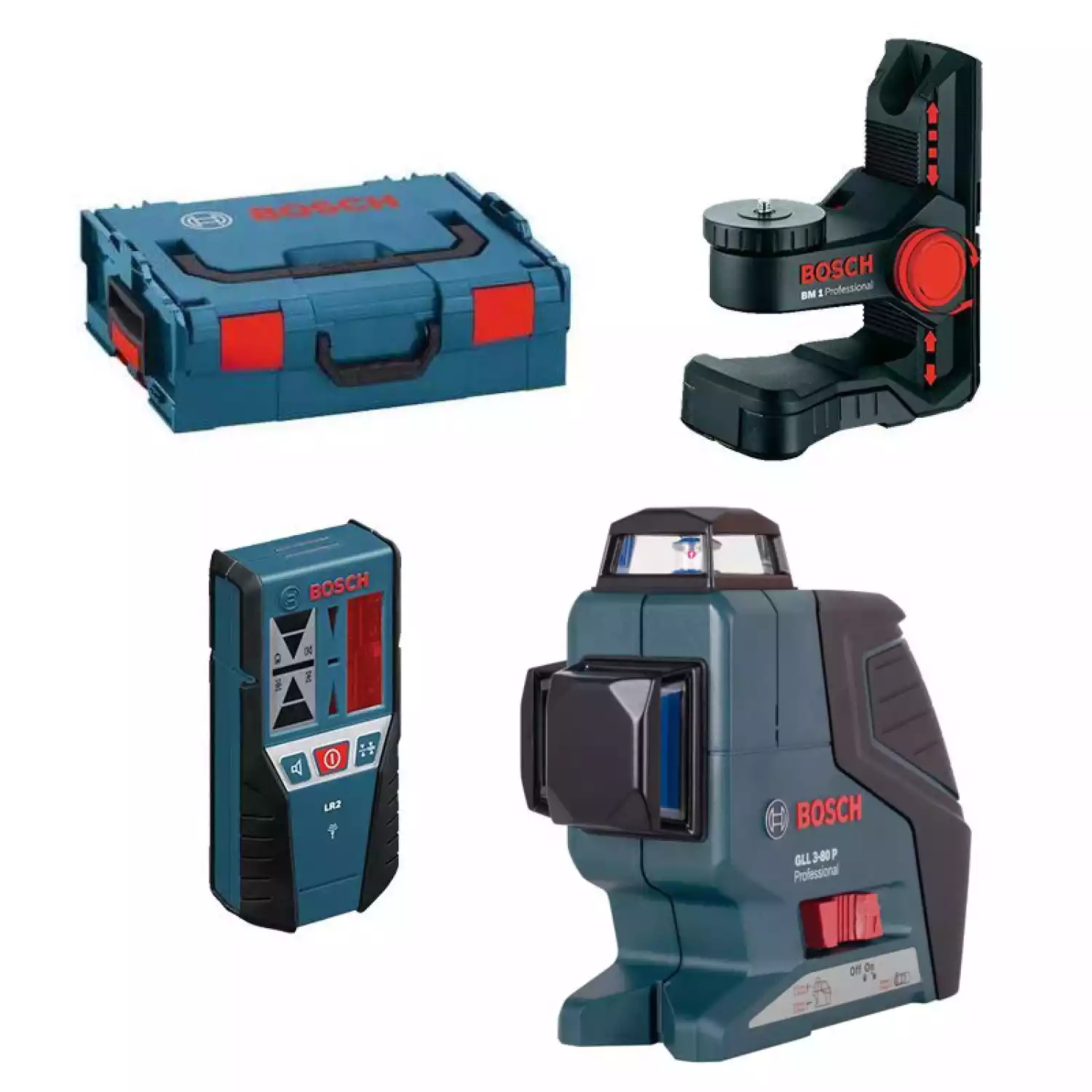 Лазерный нивелир Bosch GLL 2-80 P + BM1 + LR2 + L-Boxx (0.601.063.209) - 2