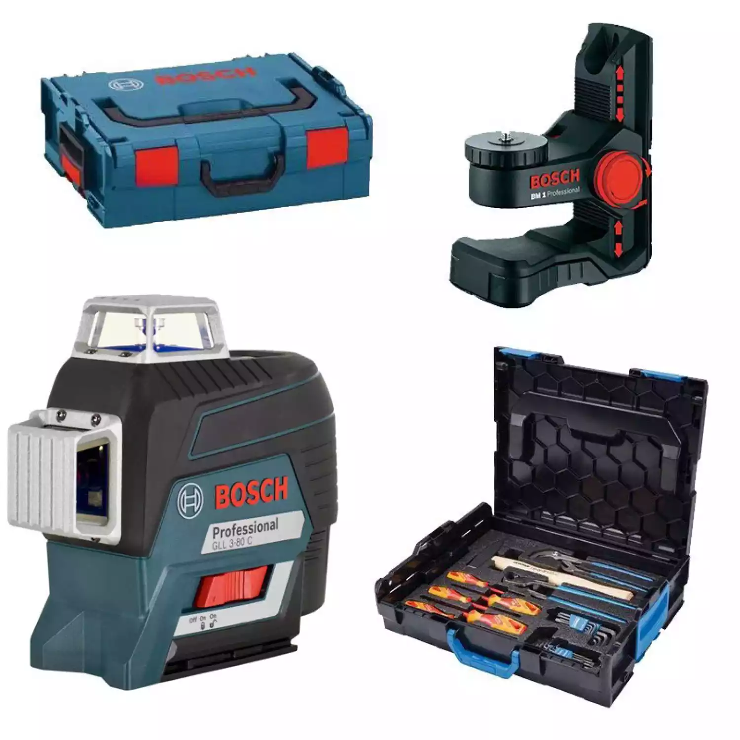 Лазерный уровень Bosch GLL 3-80 C+BM 1+GEDORE (0.615.994.0KN) - 1