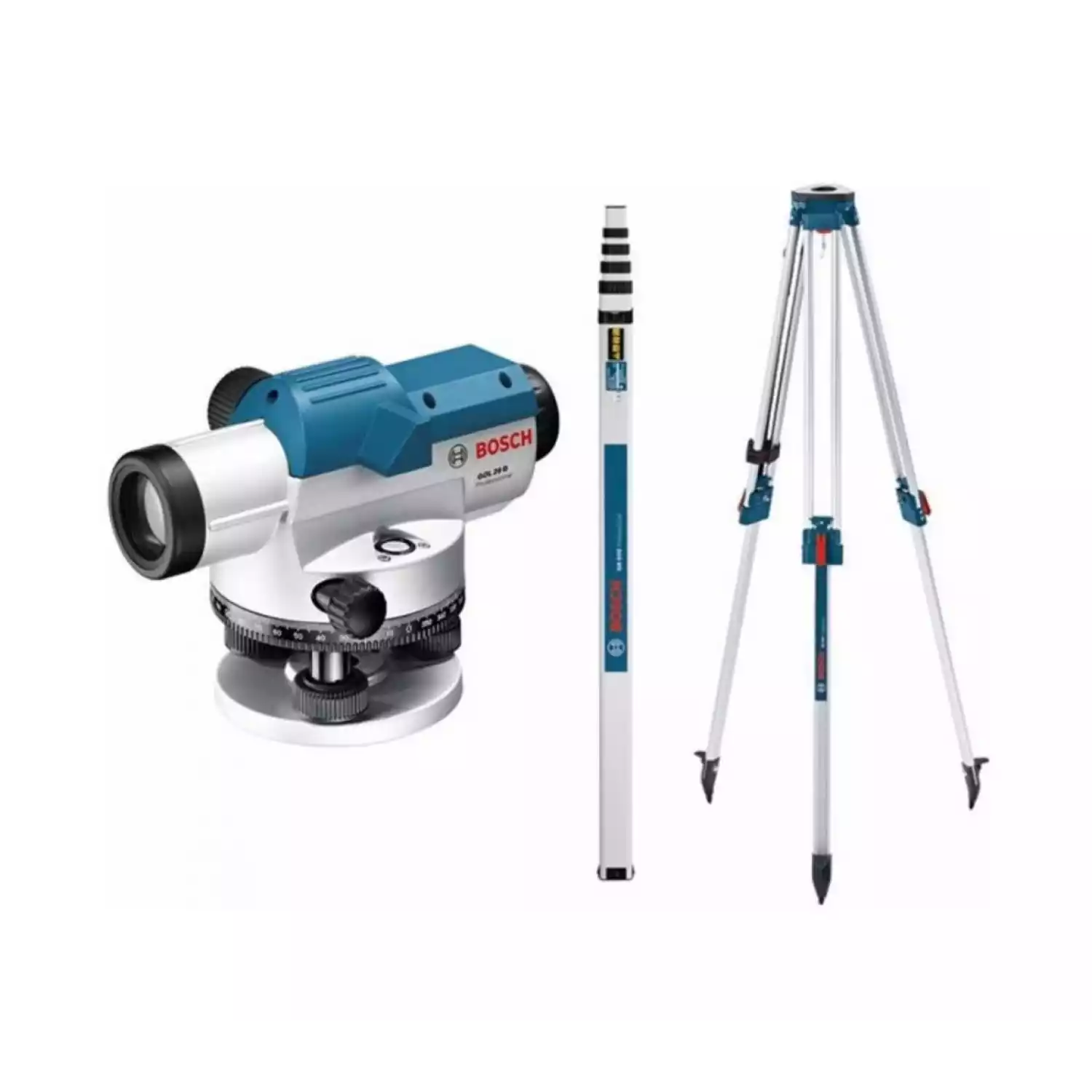 Комплект оптический нивелир Bosch GOL 20D штатив рейка - 3 в 1 - 1