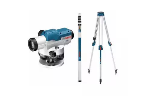 Комплект оптический нивелир Bosch GOL 20D штатив рейка - 3 в 1