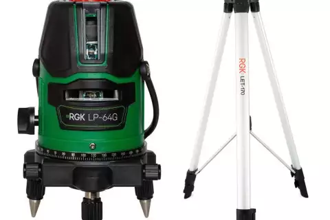 Лазерный уровень RGK LP-64G + штатив RGK LET-170