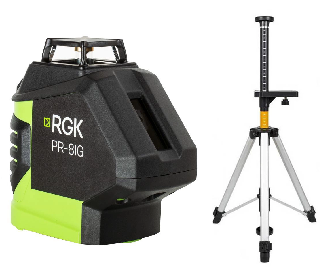 Лазерный уровень RGK PR-81G + штанга-упор RGK CG-2 - 1