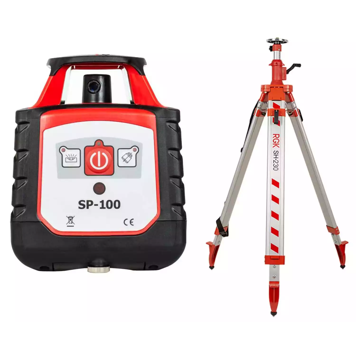 Ротационный нивелир RGK SP-100 + штатив RGK SH-230 - 1