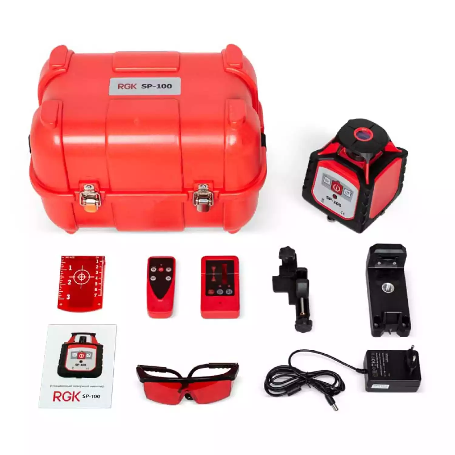 Ротационный нивелир RGK SP-100 + штатив RGK SH-230 - 4