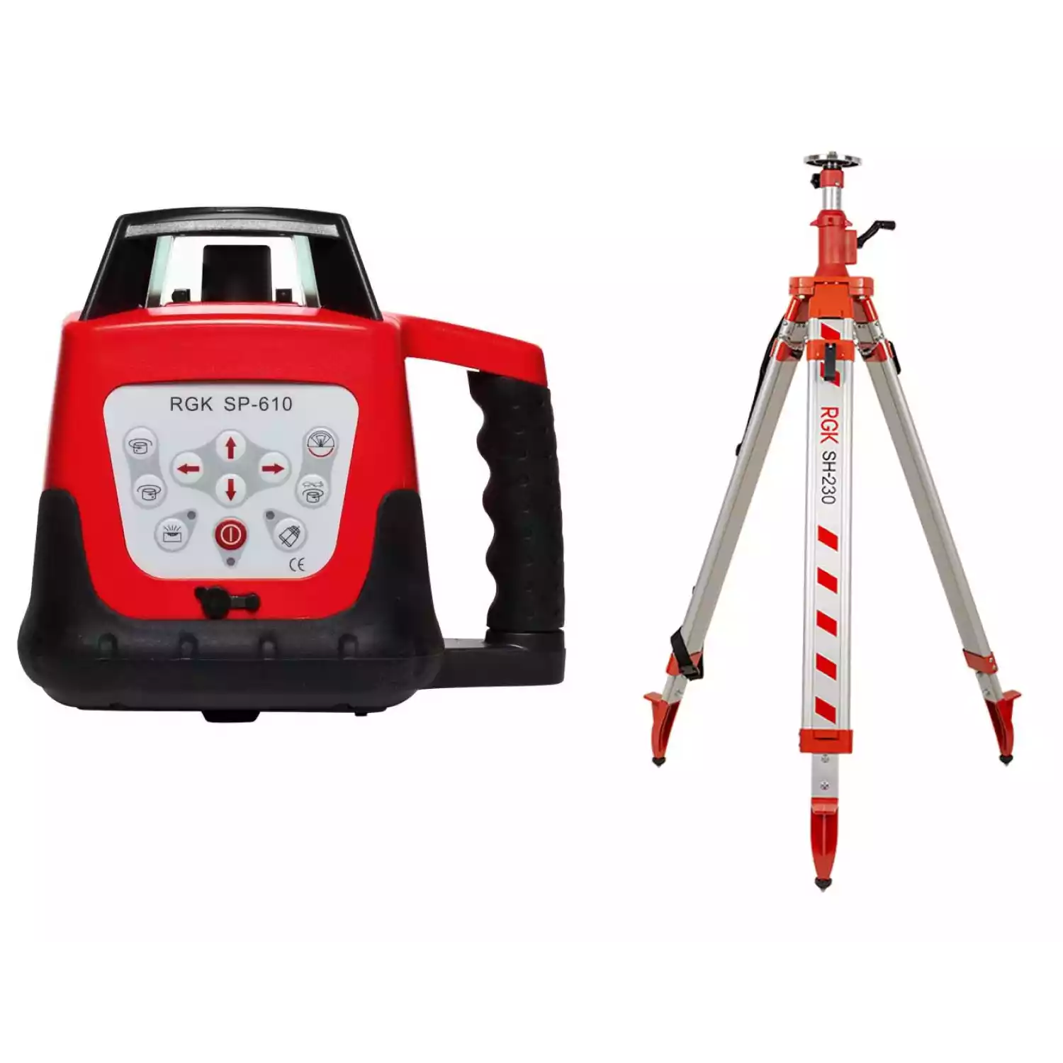Ротационный нивелир RGK SP-610 + штатив RGK SH-230 - 1
