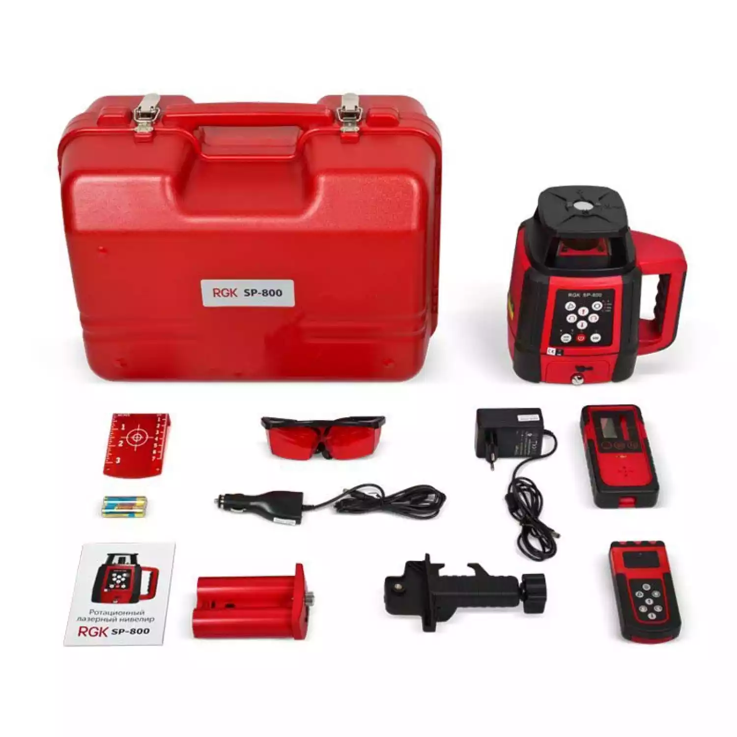 Комплект ротационного нивелира RGK SP-800 + штатив + рейка - 4