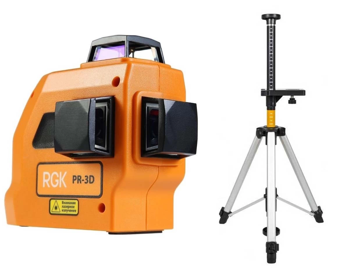 Лазерный уровень RGK PR-3D + штанга-упор RGK CG-2 минимальная комплектация - 1