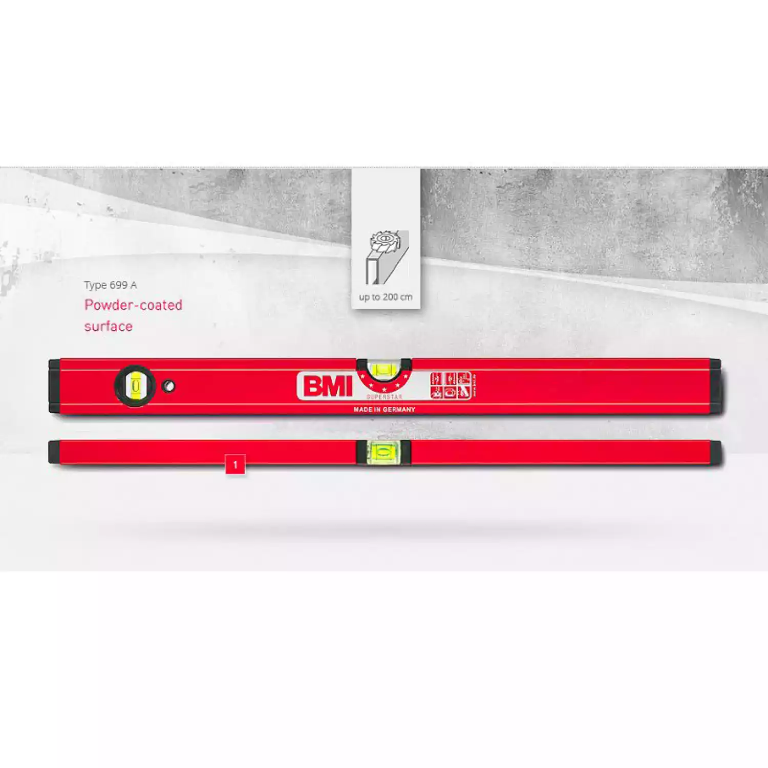 Строительный уровень BMI Superstar 699A 60 см - 2