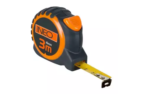 Рулетка Neo 67-163 3м/16мм с фиксатором selflock