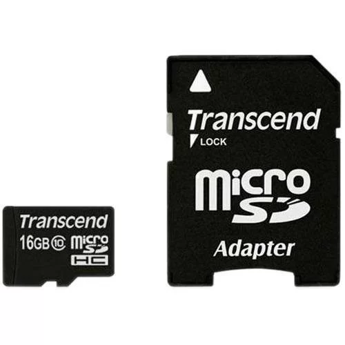 Карта памяти 16 Гб micro SD Transcend HC с адаптером - 1