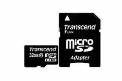 Карта памяти 32 Гб micro SD Transcend HC с адаптером