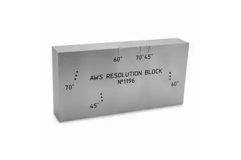 Калибровочный блок в соответствии с американским стандартом AWS D1.1:2000. Блок RC – resolution reference block.