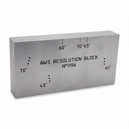 Калибровочный блок в соответствии с американским стандартом AWS D1.1:2000. Блок RC – resolution reference block.