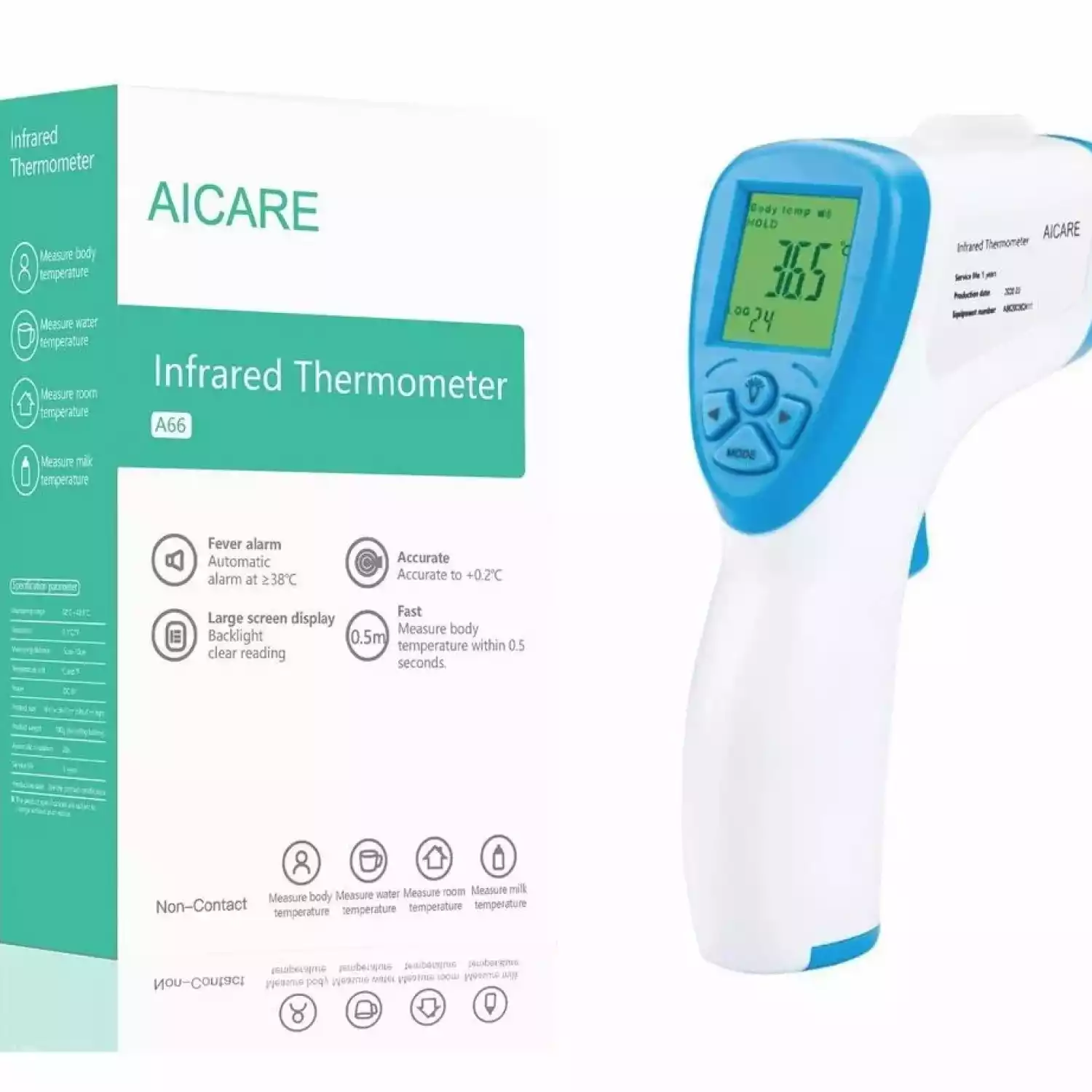 Бесконтактный инфракрасный термометр AICARE А66 - 4