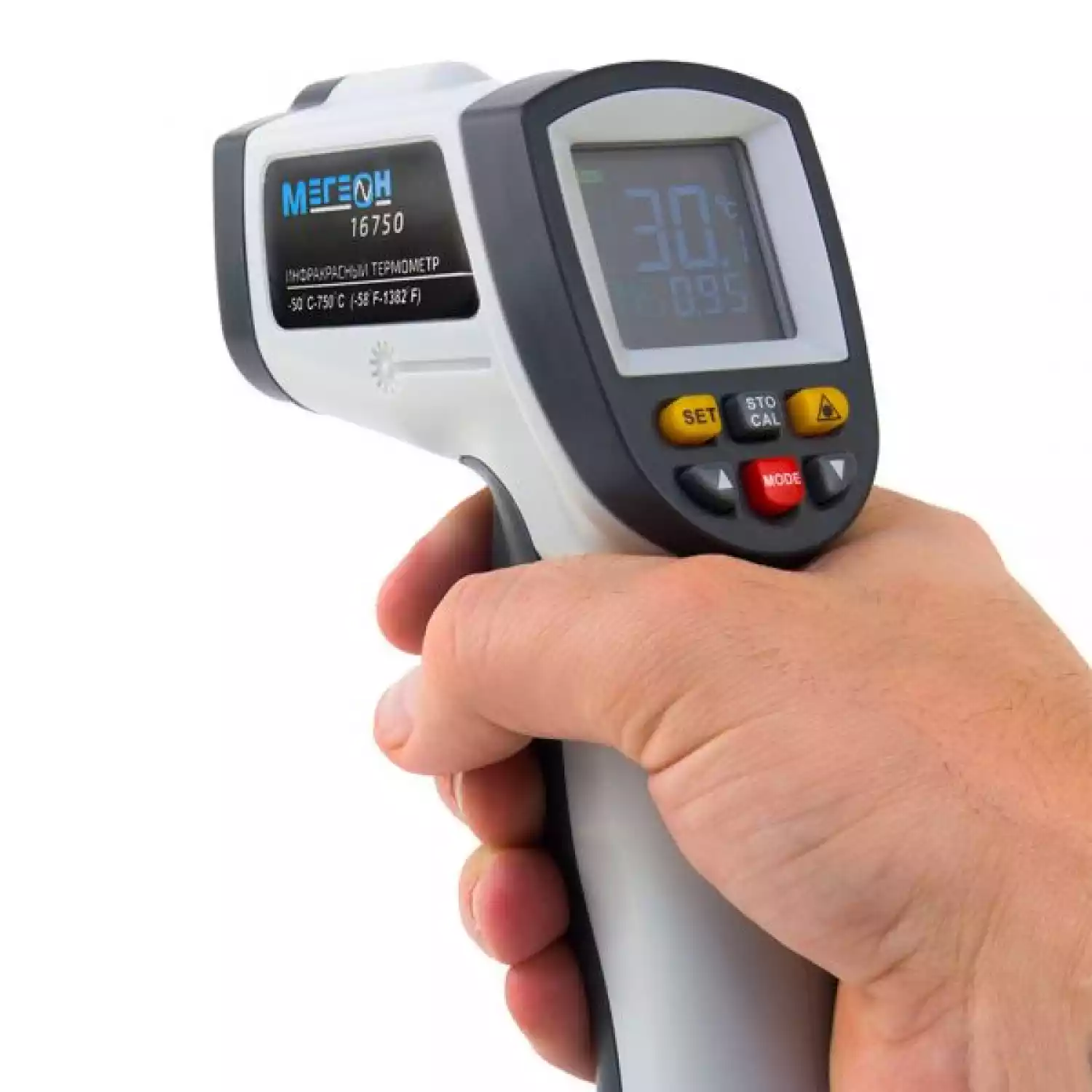 Инфракрасный измеритель температуры с цветным дисплеем МЕГЕОН 16750 - 6
