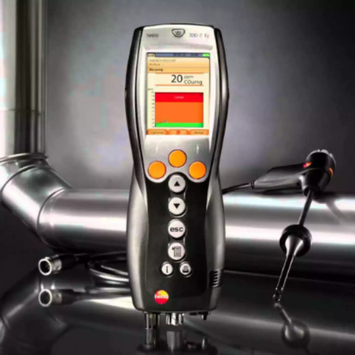 testo 330-2 LL анализатор дымовых газов с сенсорами Longlife и встроенной функцией обнуления газовых сенсоров и тяги - 3