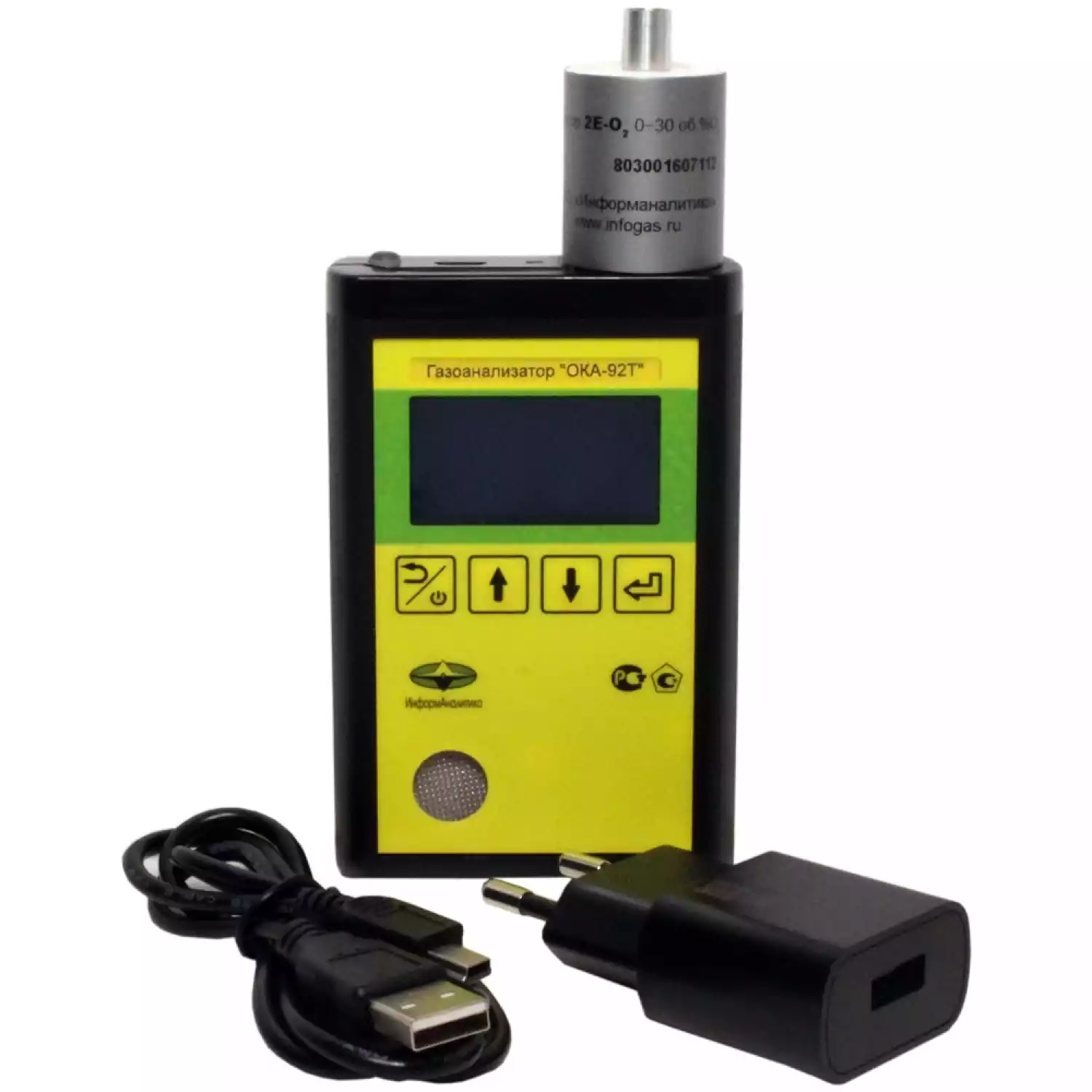 Газоанализатор переносной ОКА-92Т-O2-CO (кислород, угарный газ) с выносным датчиком на кабеле 6 м - 1