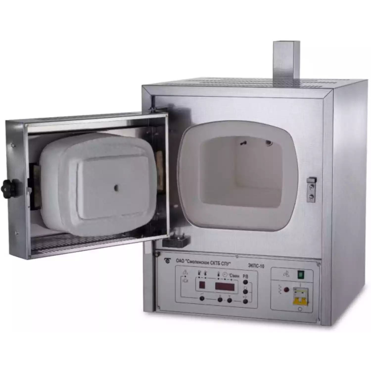 Муфельная печь ЭКПС-10 (многоступенчатый регулятор; 10 л; Т до +1100 °С) с вытяжкой, нержавеющая сталь) - 1