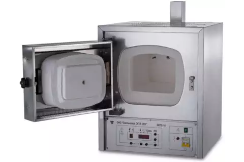 Муфельная печь ЭКПС-10 (многоступенчатый регулятор; 10 л; Т до +1100 °С) с вытяжкой, нержавеющая сталь)