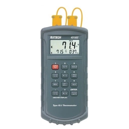 Цифровой термометр Extech 421502 с двойным входом с термопарой типа J/К, до 1370°С