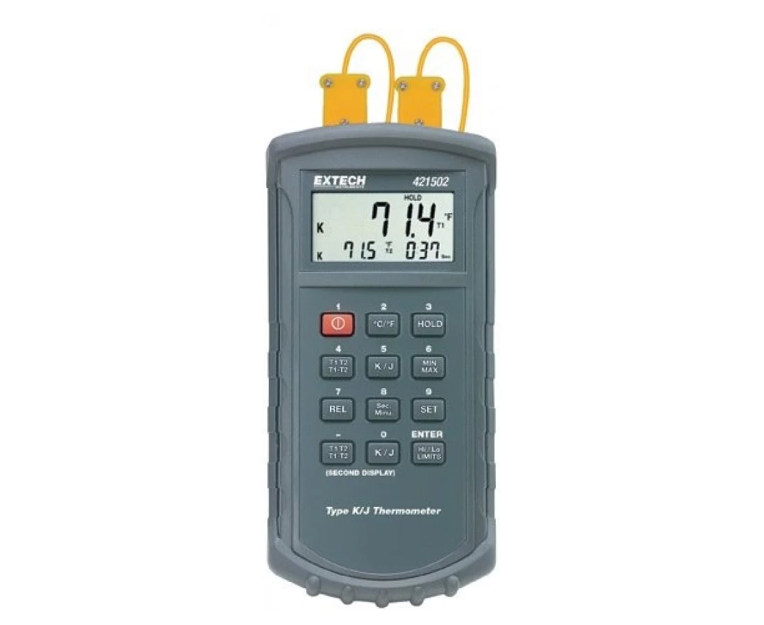Цифровой термометр Extech 421502 с двойным входом с термопарой типа J/К, до 1370°С - 1