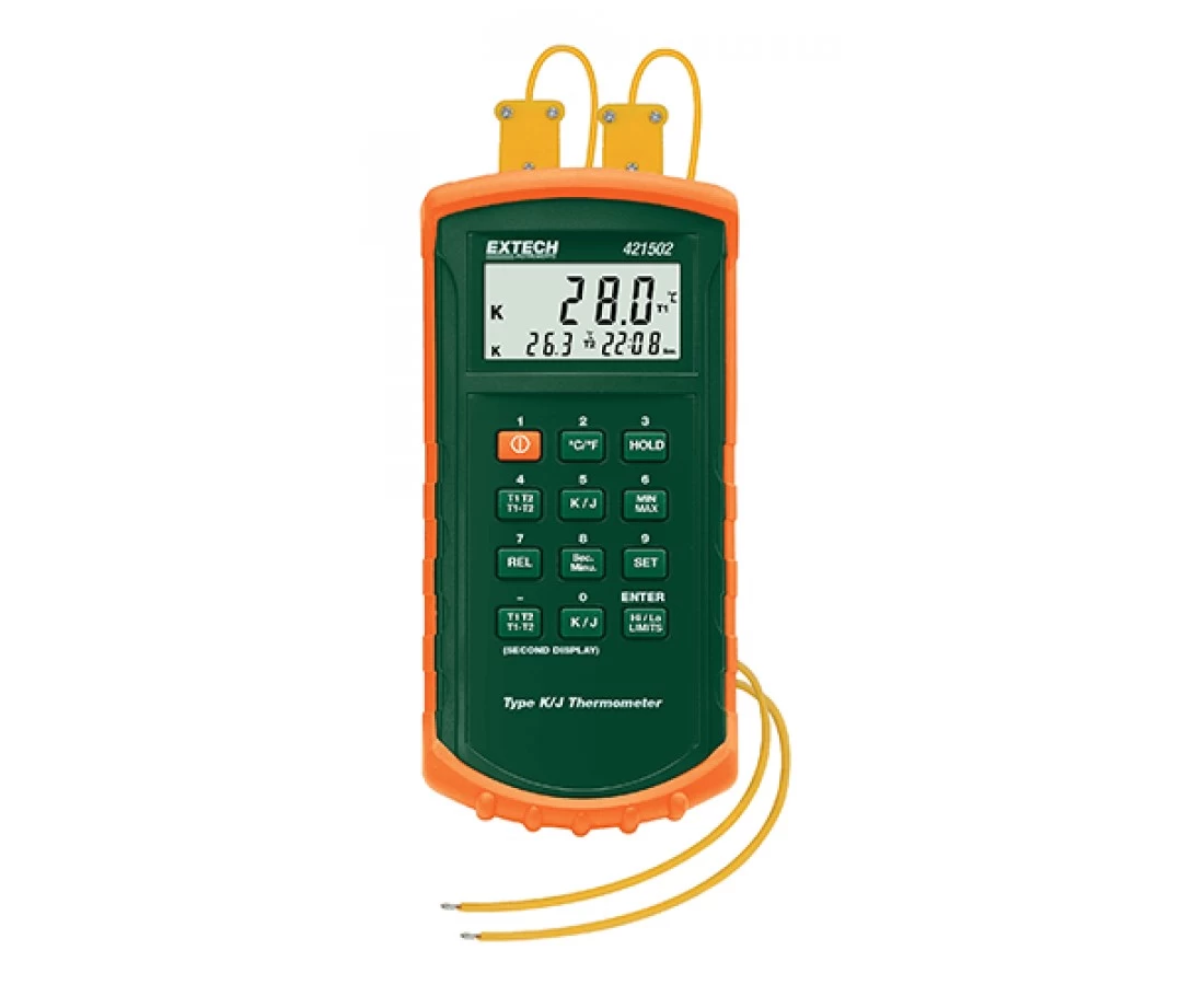 Цифровой термометр Extech 421502 с двойным входом с термопарой типа J/К, до 1370°С - 2