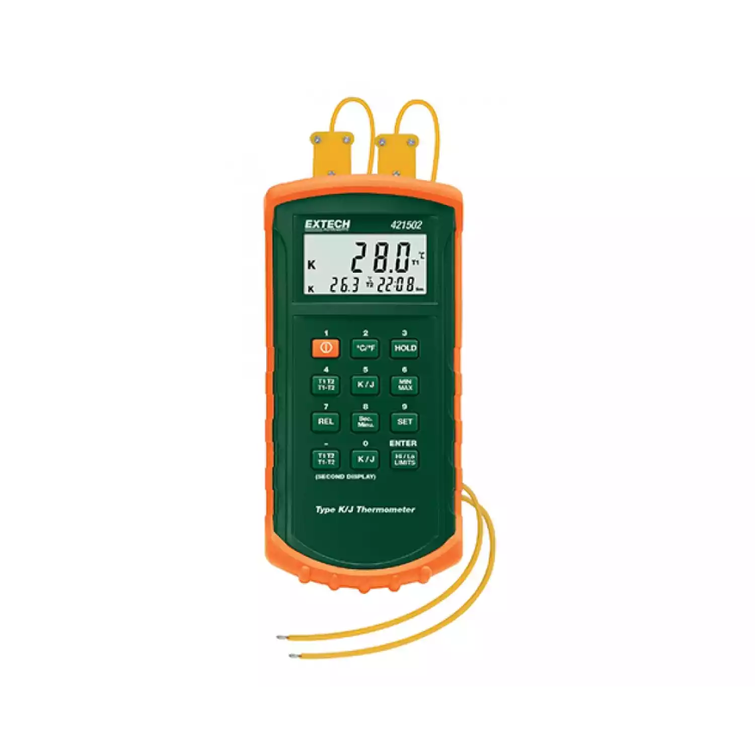 Цифровой термометр Extech 421502 с двойным входом с термопарой типа J/К, до 1370°С - 2