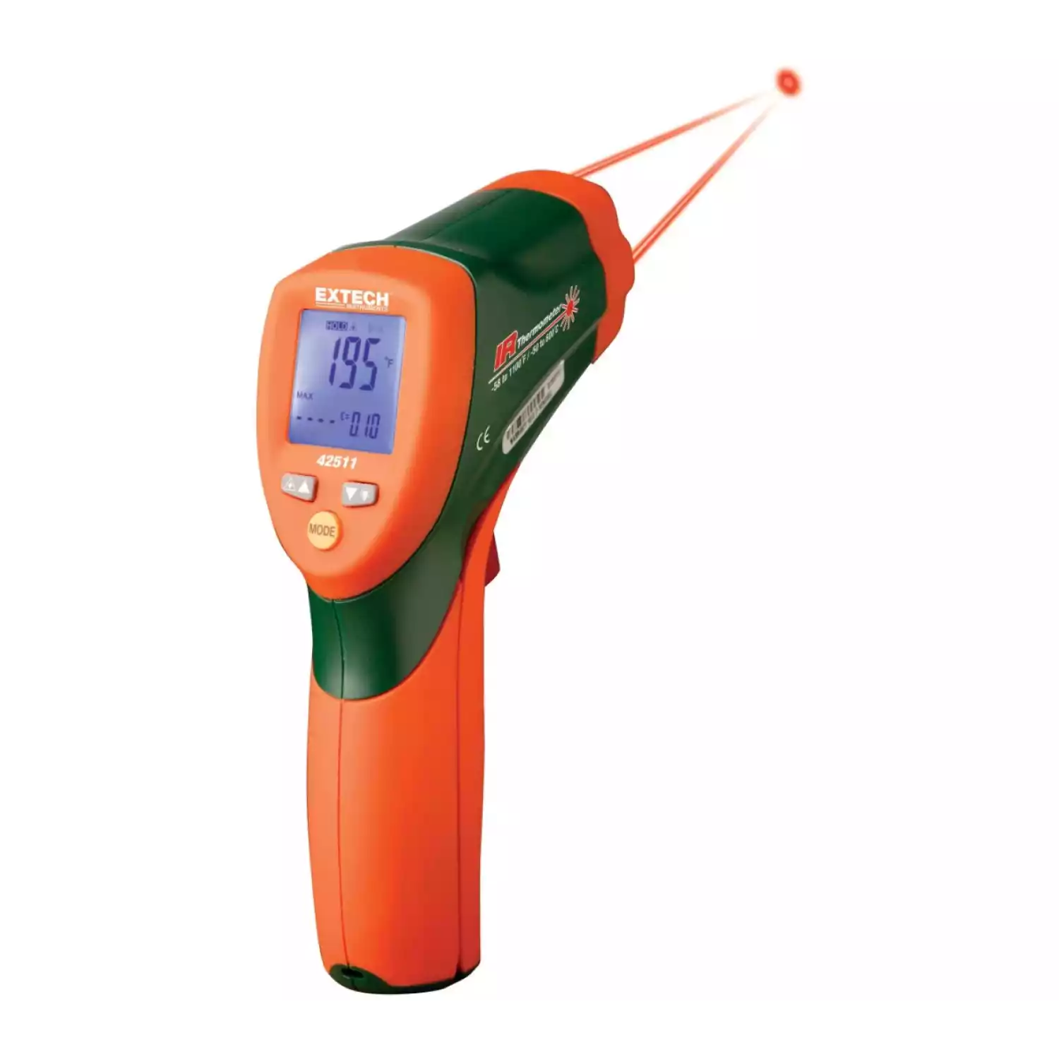 Пирометр Extech 42511/инфракрасный термометр с двойным лазером, диапазон От -50 до 600°С, 12:1 - 1