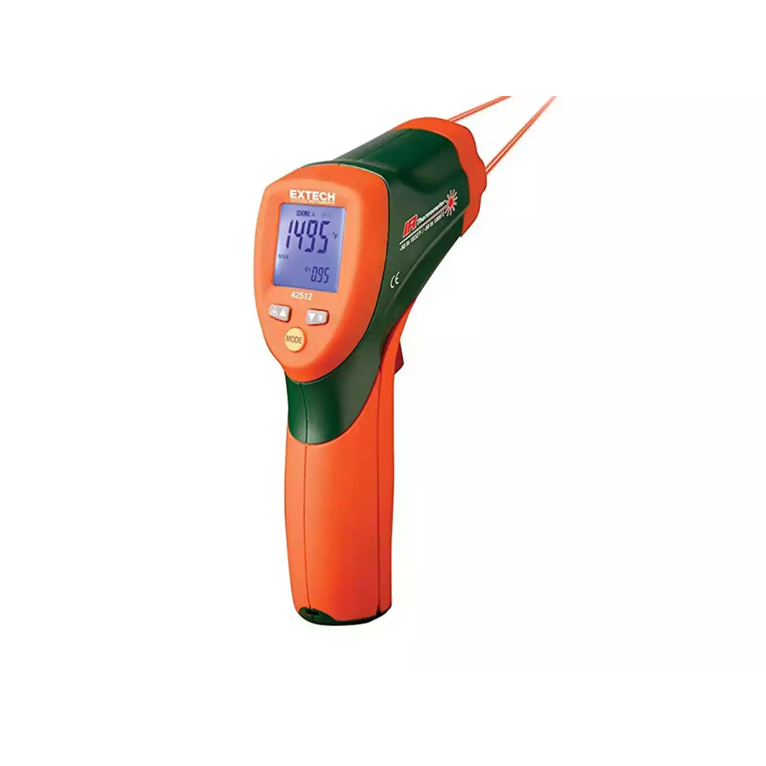 Пирометр Extech 42512/инфракрасный термометр с двойным лазером, диапазон измерения температуры от -50 до 1000°С, 30:1 - 1