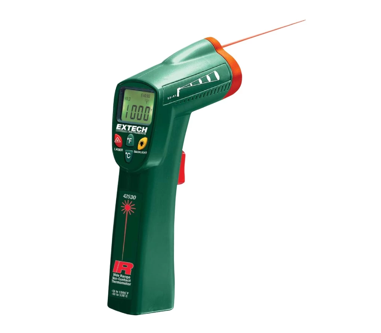 Пирометр Extech 42530/инфракрасный термометр с диапазоном измерения температуры от -50 до 538°C, 8:1 - 1