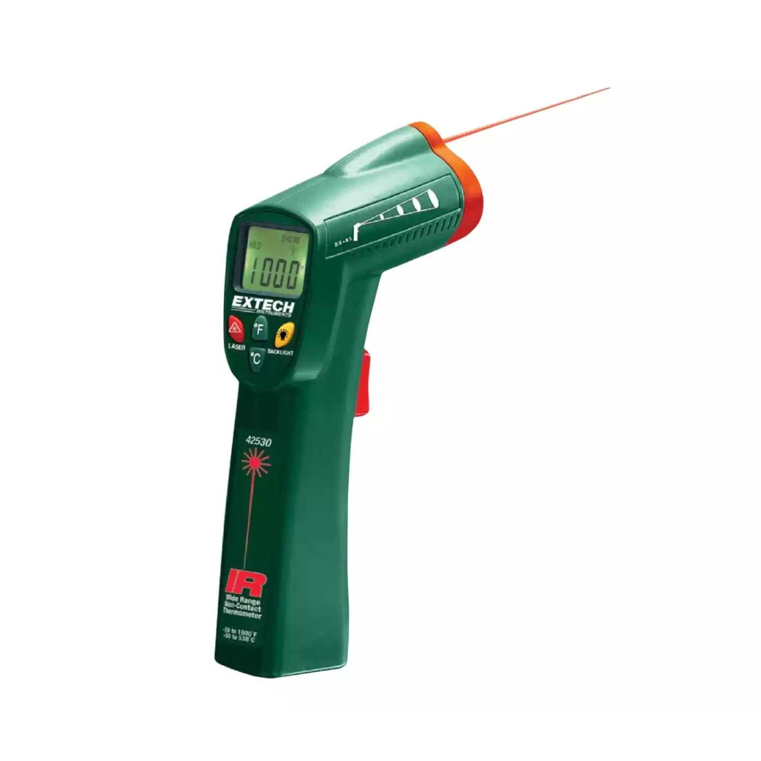 Пирометр Extech 42530/инфракрасный термометр с диапазоном измерения температуры от -50 до 538°C, 8:1 - 1