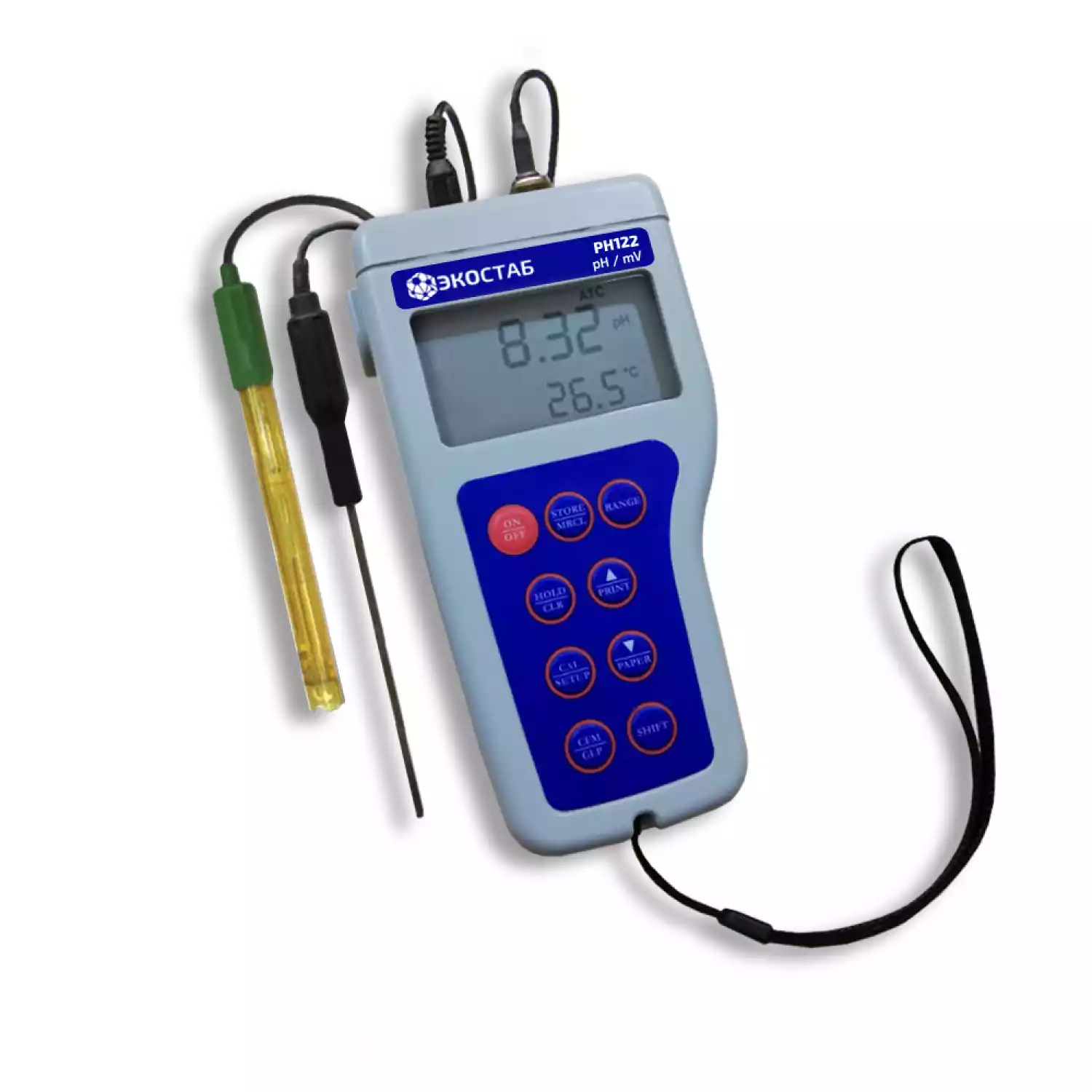 Портативный влагозащищенный pH/ОВП-метр ЭКОСТАБ PH123 - 1