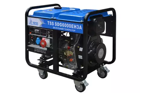Дизельный генератор ТСС SDG 6000EH3A, трехфазный с электростартером, 6 кВт, 230/400В