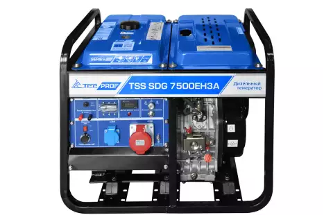 Дизельный генератор TSS SDG 7500EH3A, трехфазный с электростартером, 7 кВт, 230/400В