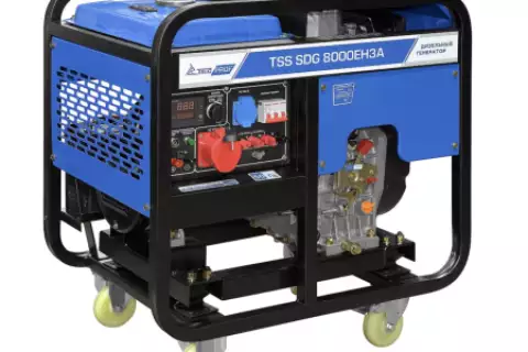 Дизельный генератор ТСС SDG 8000EH3A, трехфазный с электростартером, 7,5 кВт, 230/400В
