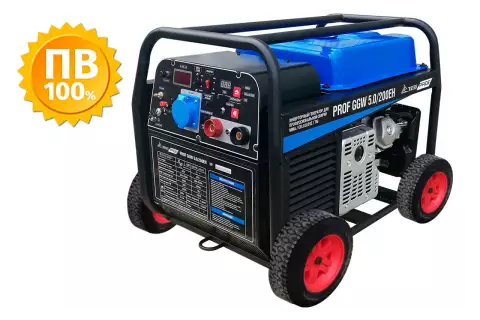Бензиновый сварочный генератор TSS PROF GGW 5.0/200EH (MMA/TIG/Cellulose) 027657