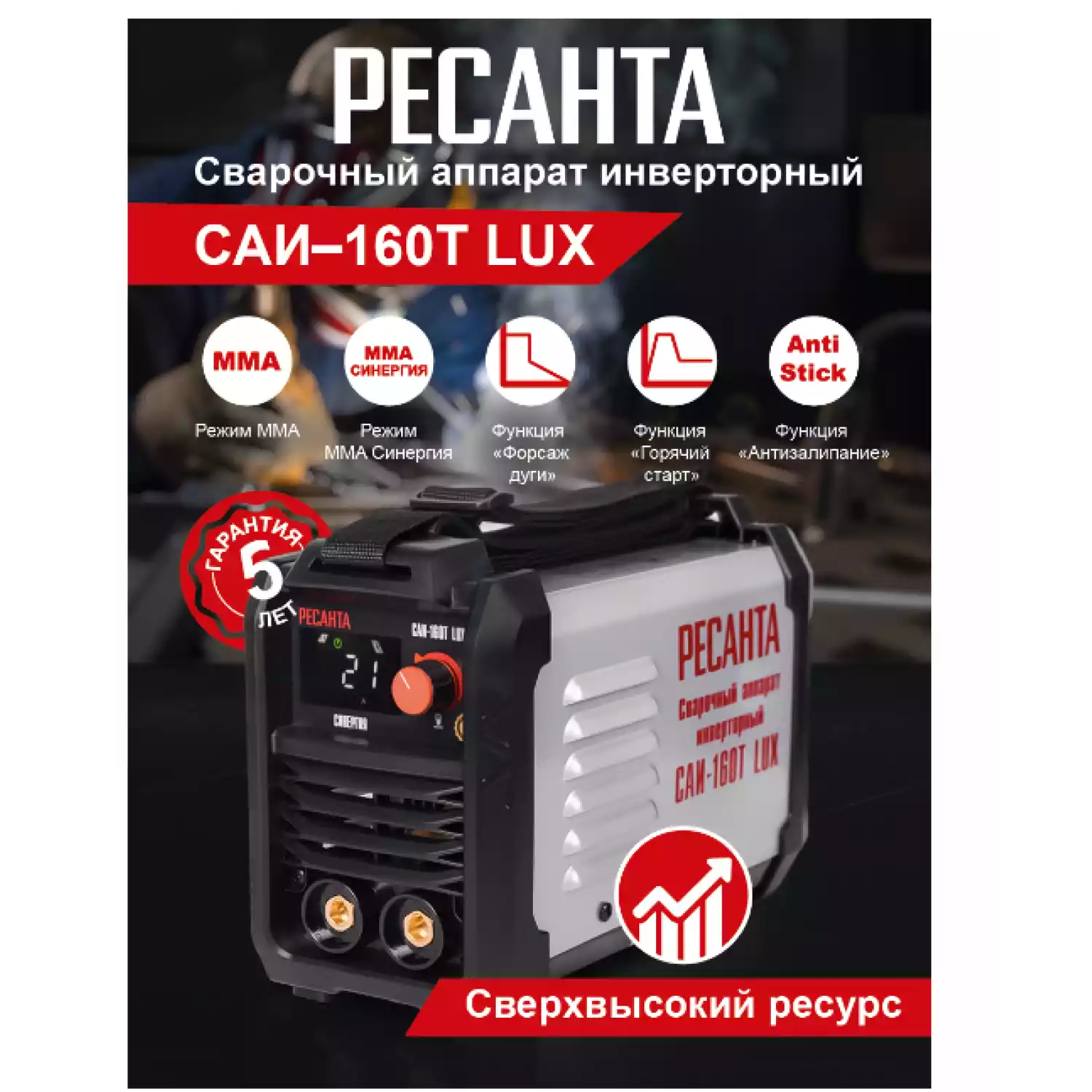 Сварочный аппарат инверторный Ресанта САИ-160Т LUX - 9