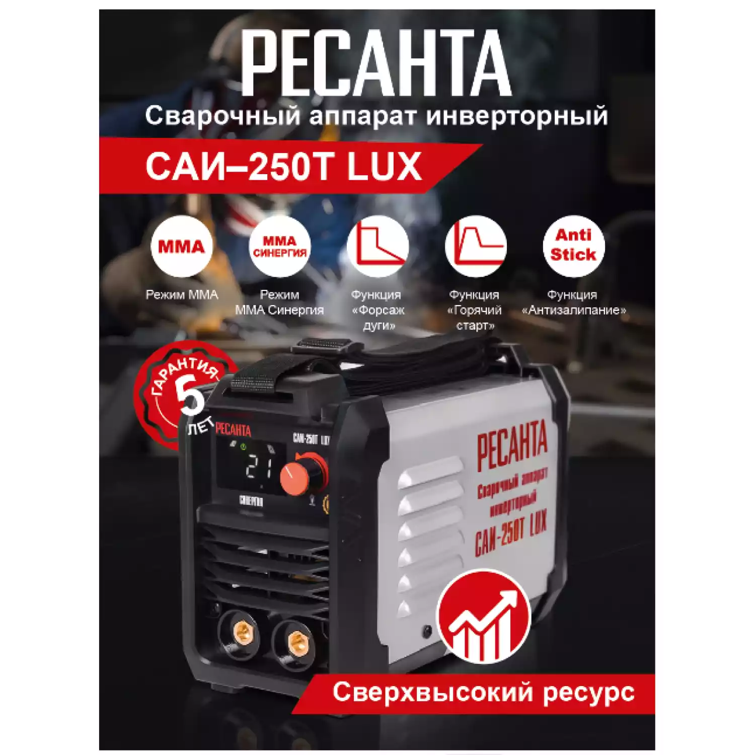 Сварочный аппарат инверторный Ресанта САИ-250Т LUX - 9