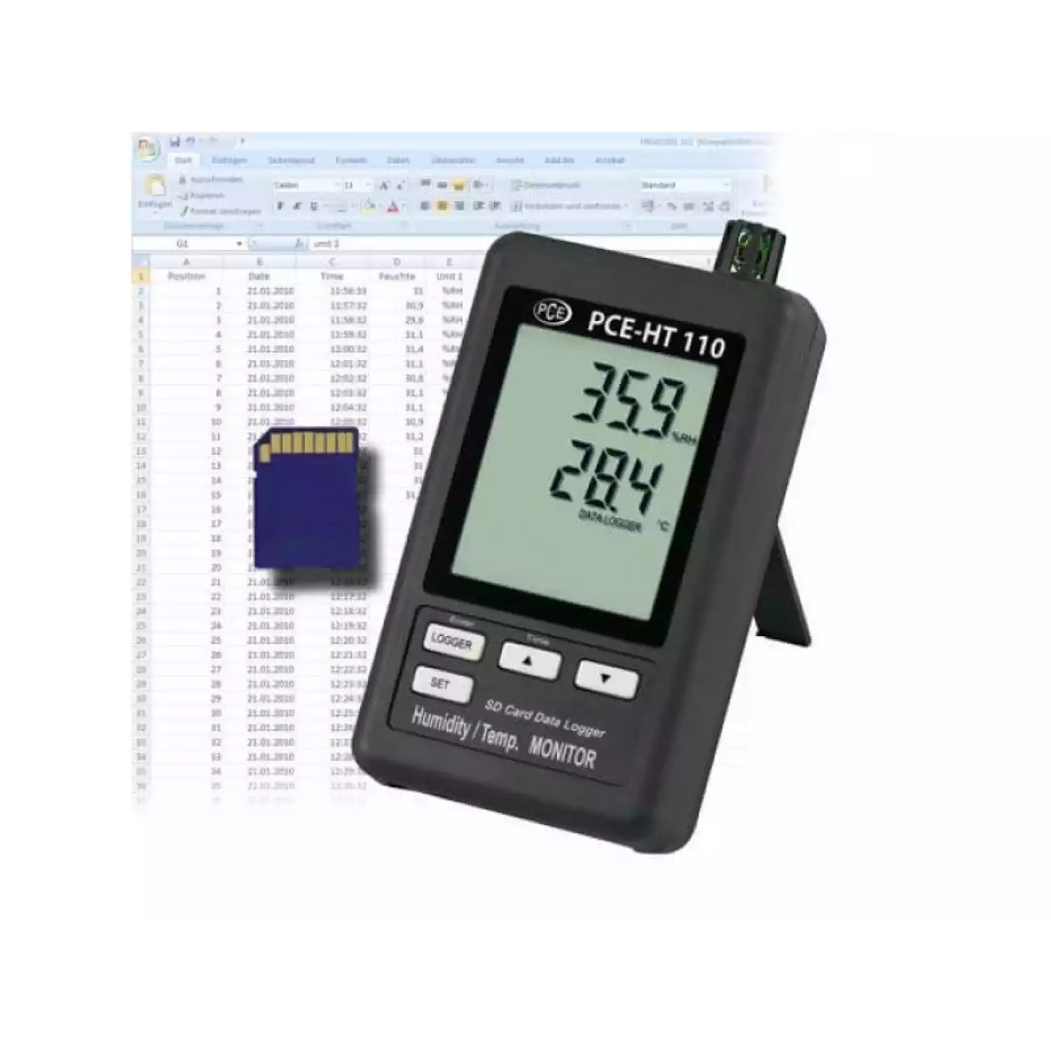 Логгер температуры и влажности PCE-HT110 - 2