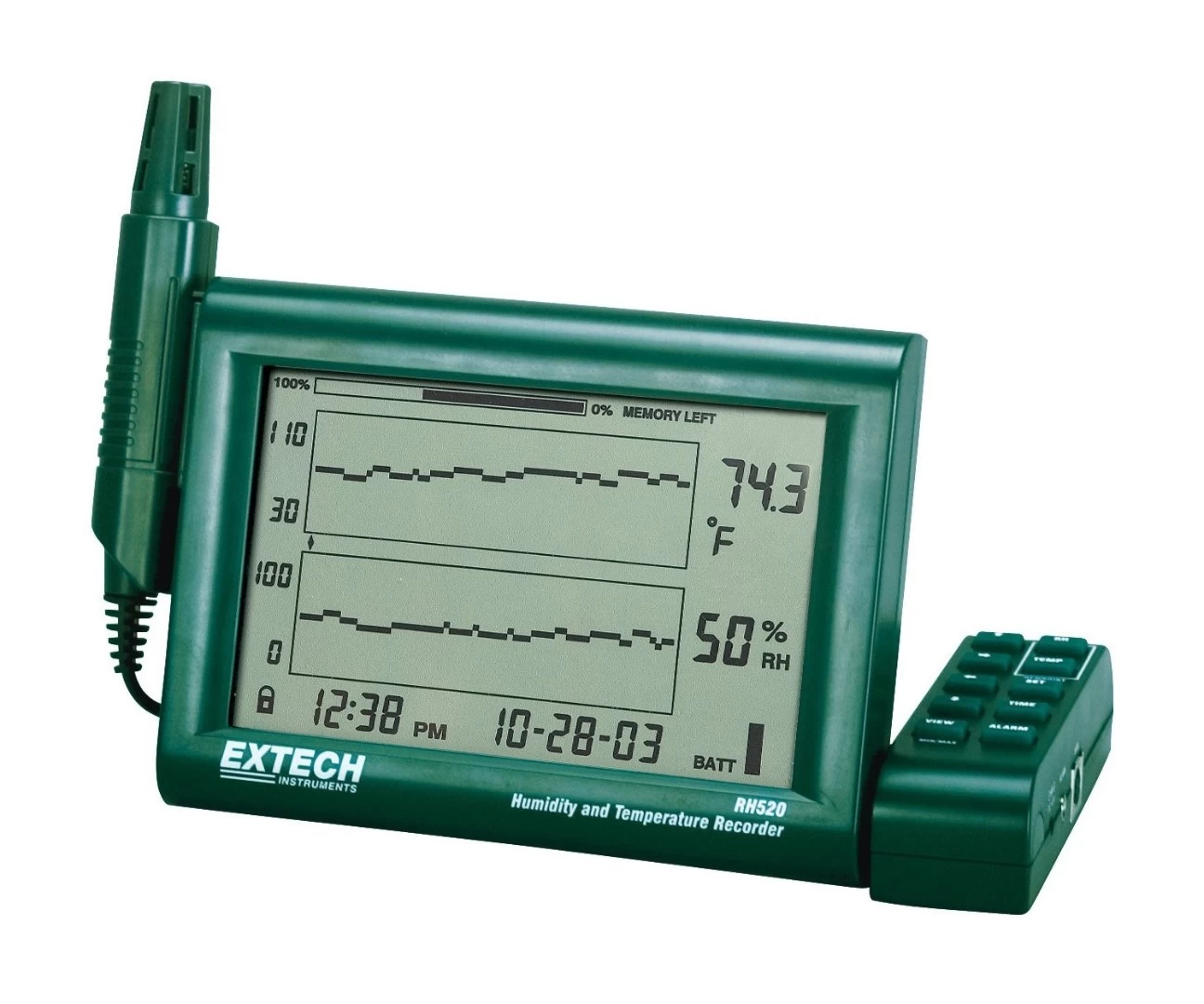 Диаграммный самописец для отображения показаний температуры и влажности Extech RH520A - 1