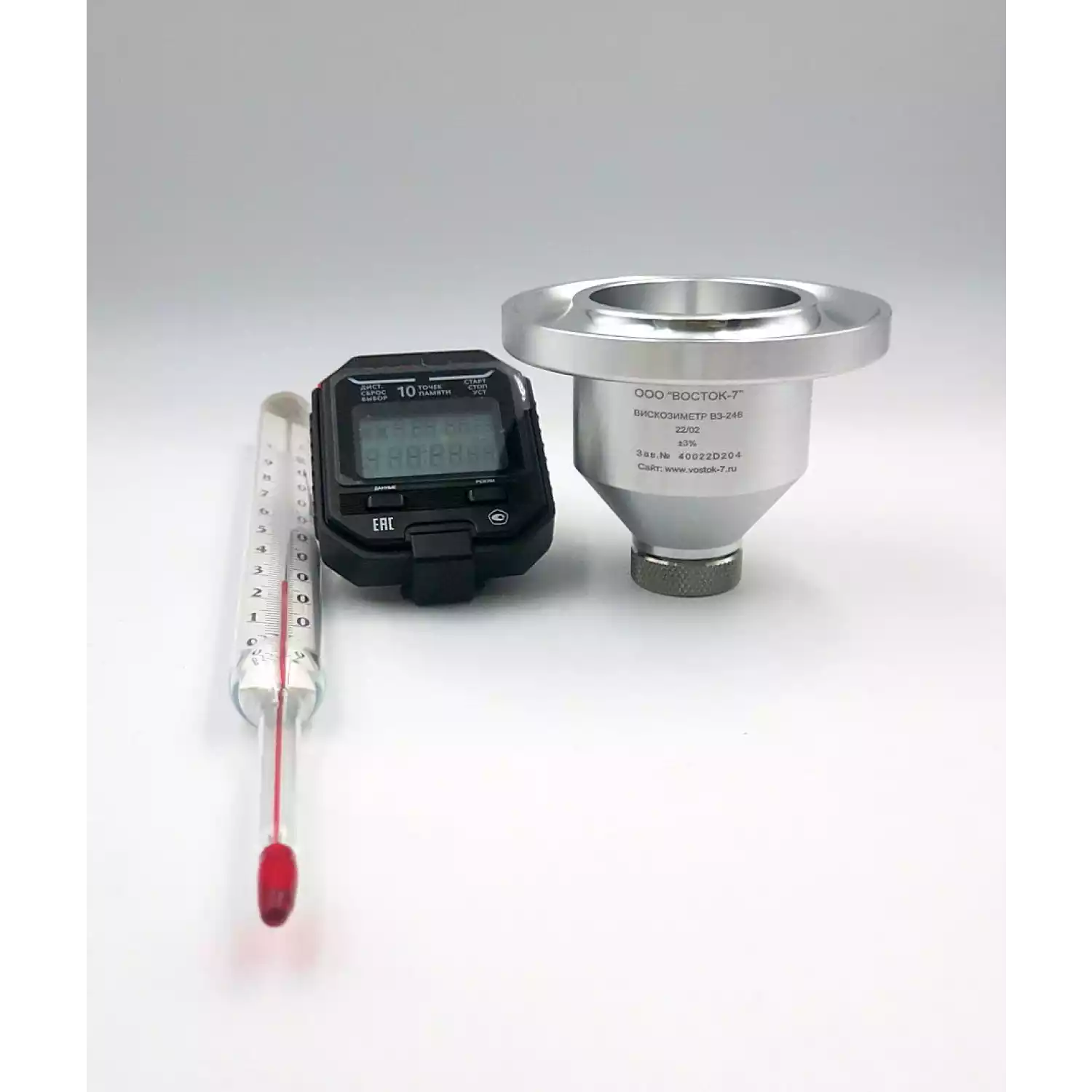 Вискозиметр проточный чашечный ВЗ-246 (исполнение 1) полный комплект с секундомером и термометром с поверкой - 2