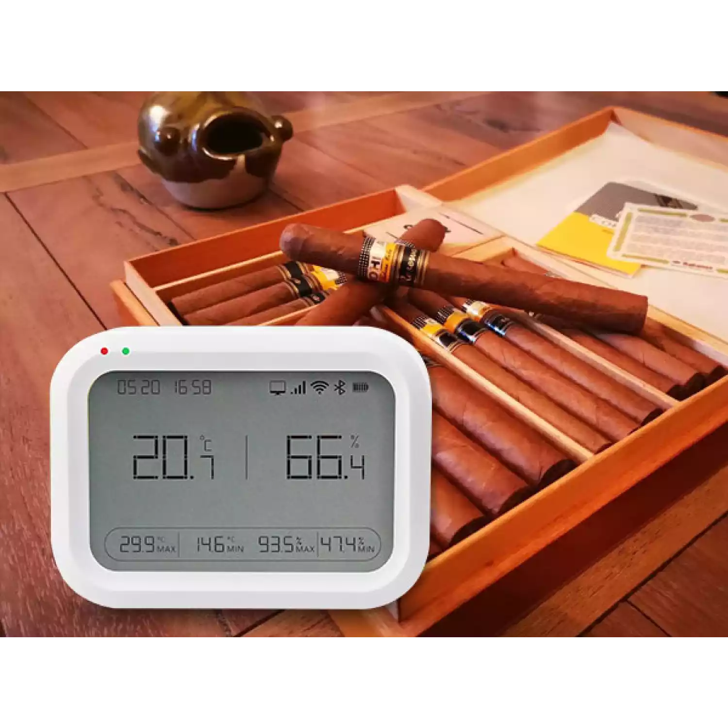 Регистратор температуры и влажности (дата-логгер) многоразовый стационарный модель COEUS-UEX ETU30-В7 с выносным датчиком с поверкой - 25