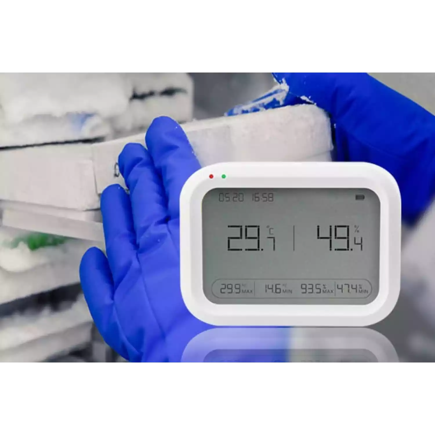 Регистратор температуры и влажности (дата-логгер) многоразовый стационарный COEUS-UEX ETU100-В7 для низких температур, сухого льда с выносным датчиком - 8