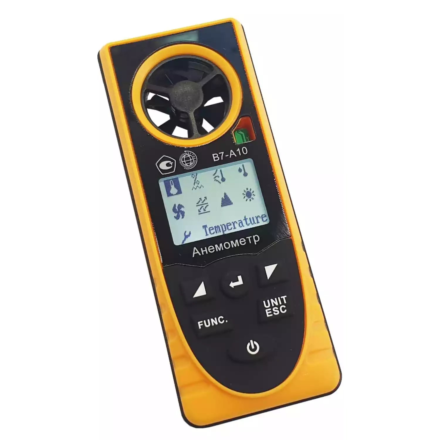 Анемометр со встроенным зондом-крыльчаткой В7-А10 с поверкой (термоанемометр+гигрометр, т.росы, атм.давление, абс. высоты, ур.освещённости, хол.поток) - 1