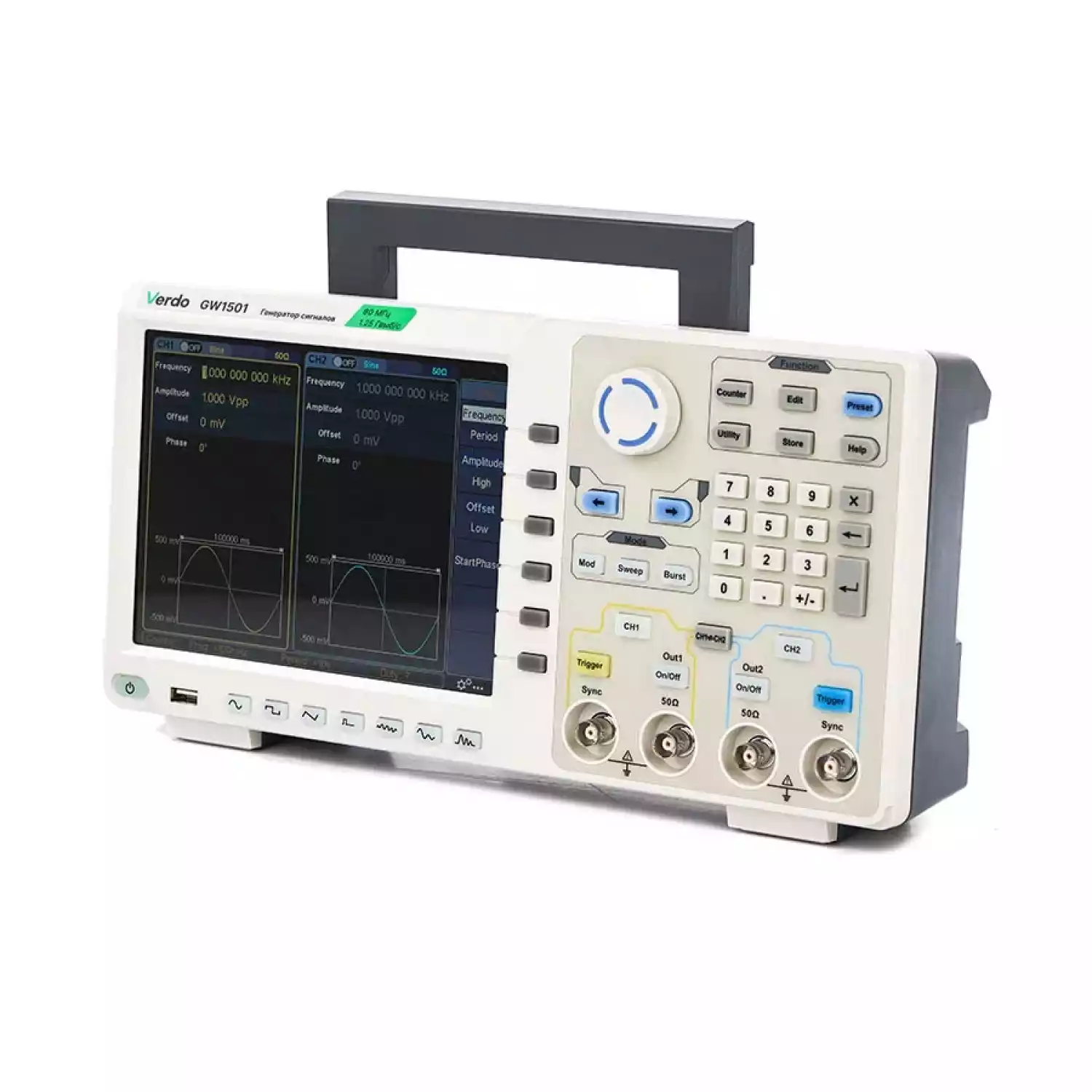 VERDO GW1501 Генератор сигналов 80 МГц, 1250 Мвыб/с - 4