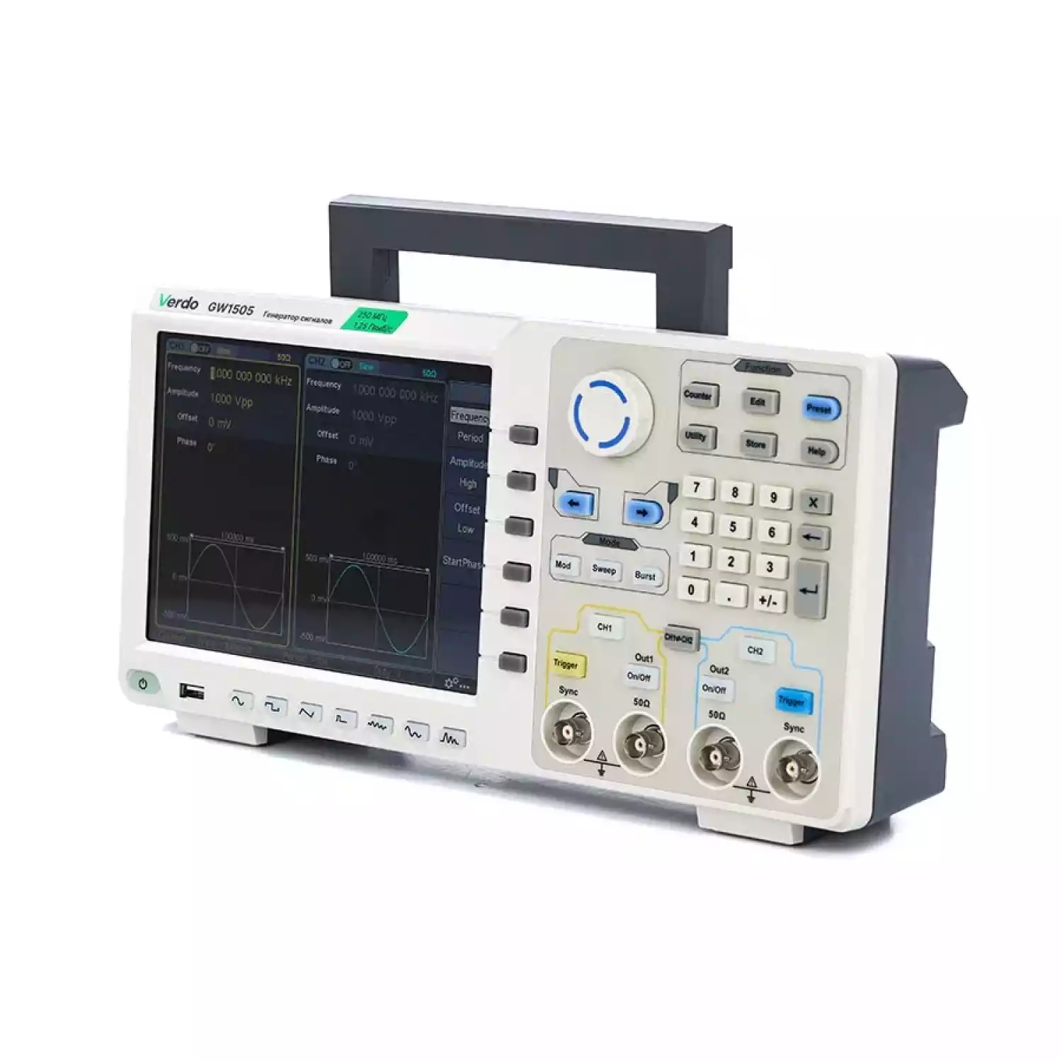 VERDO GW1505 Генератор сигналов 250 МГц, 1250 Мвыб/с - 3