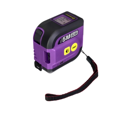Рулетка с лазерным дальномером Ermenrich Reel SLR640 фиолетовый